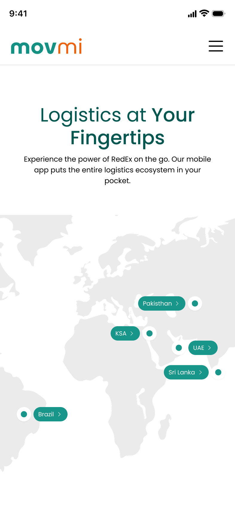 Mobile welcome screen